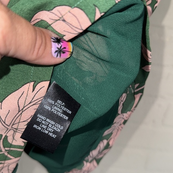 LULU’S dress Pink green floral sleeveless Spring botanical small NEW lined - Picture 7 of 8